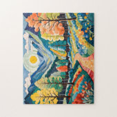 Bergachtig herfstlandschap met pad legpuzzel (Verticaal)