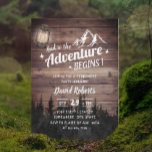 BergAdventure Rustic Camping Retirement Kaart<br><div class="desc">Bergavontuur Rustic Forest Camping Retirement Party Invitations.</div>