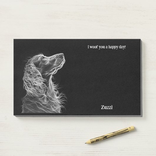 Bergamasco Abstract Art Hondennaam Post-it® Notes (Op bureau)