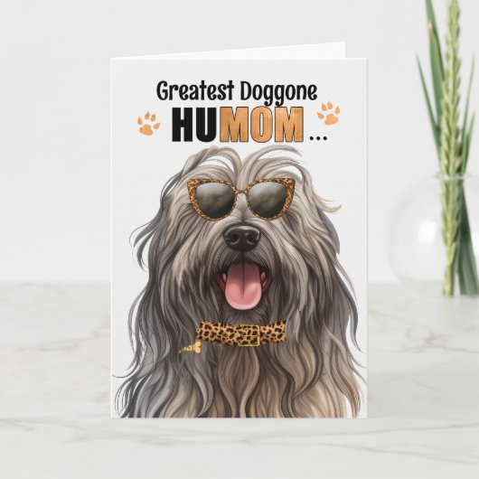 Bergamasco Dog Greatest HuMOM Moederdag Feestdagen Kaart (Voorkant)