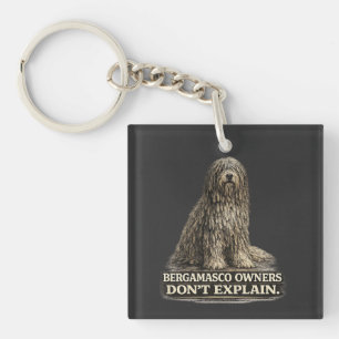 Bergamasco-eigenaren leggen het niet uit sleutelhanger