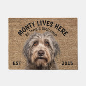 Bergamasco herdershond gepersonaliseerd huisdier deurmat (Voorkant)