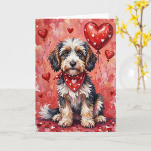Bergamasco-herdershond Valentijnsdag Zittende Hond Kaart