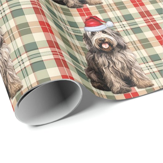 Bergamasco Hond en Vakantie Geplaagd Kerstmis Cadeaupapier (Rol Hoek)