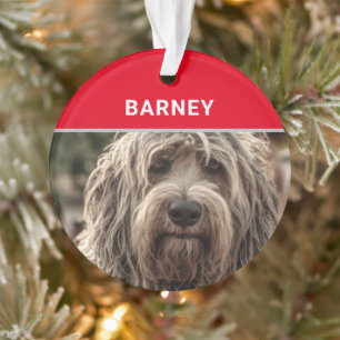 Bergamasco Naam van de hond en foto Kerstmis Ornament