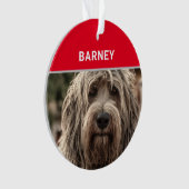 Bergamasco Naam van de hond en foto Kerstmis Ornament (voorkant)