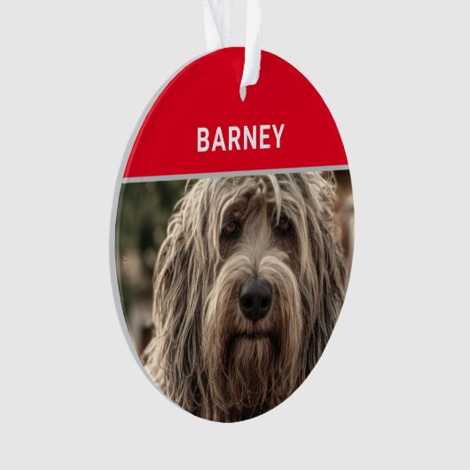 Bergamasco Naam van de hond en foto Kerstmis Ornament (voorkant)