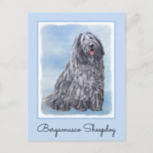 Bergamasco Sheepdog Painting - Cute Original Dog A Briefkaart