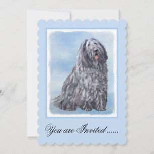 Bergamasco Sheepdog Painting - Cute Original Dog A Kaart