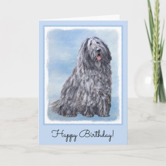 Bergamasco Sheepdog Painting - Cute Original Dog A Kaart (Voorkant)