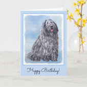 Bergamasco Sheepdog Painting - Cute Original Dog A Kaart (Gele Bloem)