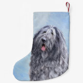Bergamasco Sheepdog Painting - Cute Original Dog A Kleine Kerstsok (Achterkant)