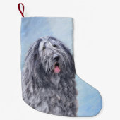 Bergamasco Sheepdog Painting - Cute Original Dog A Kleine Kerstsok (Voorkant)