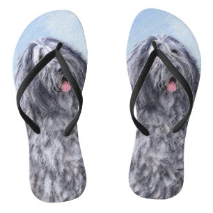 Bergamasco Sheepdog Painting - Cute Original Dog A Teenslippers