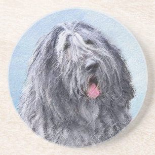 Bergamasco Sheepdog Painting - Cute Original Dog A Zandsteen Onderzetter