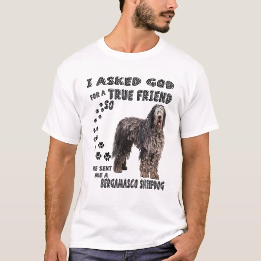 Bergamasco Sheepdog Quote mam Dad, Bergamasco Shep T-shirt (Voorkant)