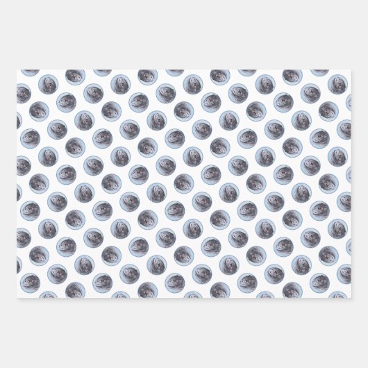 Bergamasco Sheepdog Shepherd Schilderen Schattigee Inpakpapier Vel (Voorkant 2)