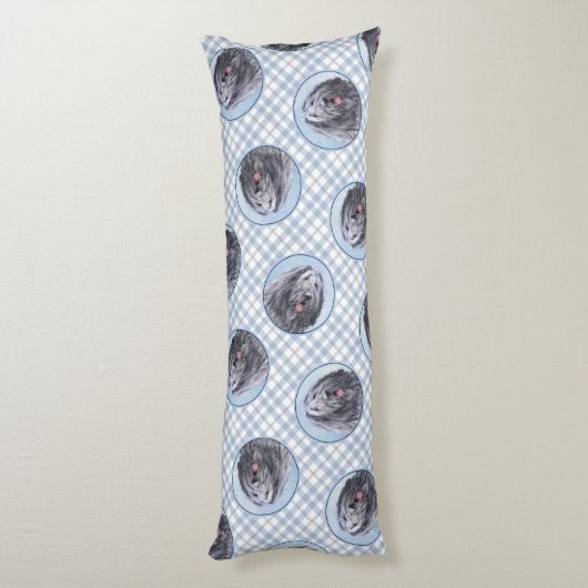 Bergamasco Sheepdog Shepherd Schilderen Schattigee Lichaamskussen (Achterkant (Verticaal))