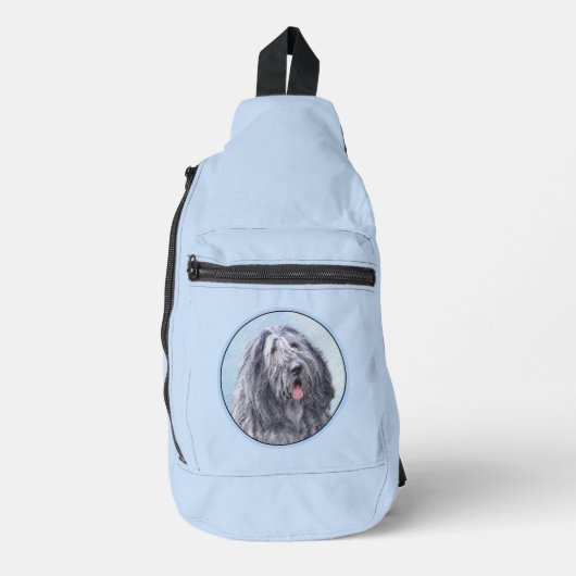Bergamasco Sheepdog Shepherd Schilderen Schattigee Sling Bag (Voorkant)