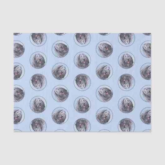 Bergamasco Sheepdog Shepherd Schilderen Schattigee Tissuepapier (Voorkant)