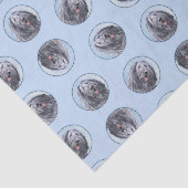 Bergamasco Sheepdog Shepherd Schilderen Schattigee Tissuepapier (Detail)