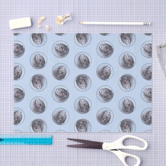 Bergamasco Sheepdog Shepherd Schilderen Schattigee Tissuepapier (Craft)