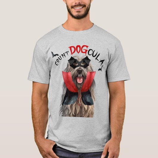 Bergamasco Vampire Dog Funny Halloween T-shirt (Voorkant)