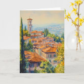 Bergamo Aquarel 1 Kaart (Gele Bloem)