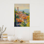 Bergamo Aquarel 1 Poster (Keuken)