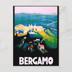 Bergamo, Italië, luchtfoto. Lombardije regio. Briefkaart