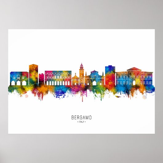 Bergamo Italië Skyline Poster (Voorkant)