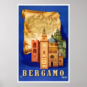 Bergamo Print Italië Reisposter Italiaanse Kunst