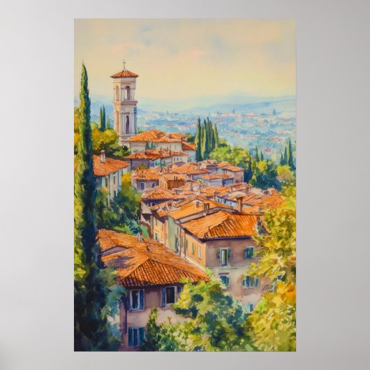 Bergamo Watercolor 1 Poster (Voorkant)
