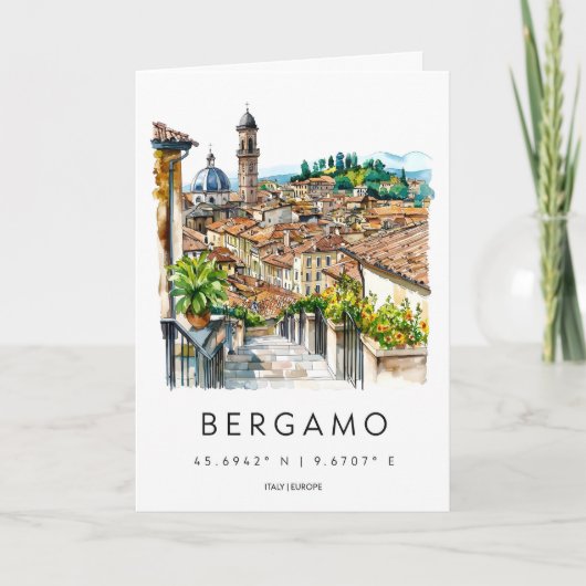 Bergamo Watercolor 2 Kaart (Voorkant)
