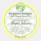 Bergamot Citrus Handgemaakte Artisan Gift Label (Voorkant)