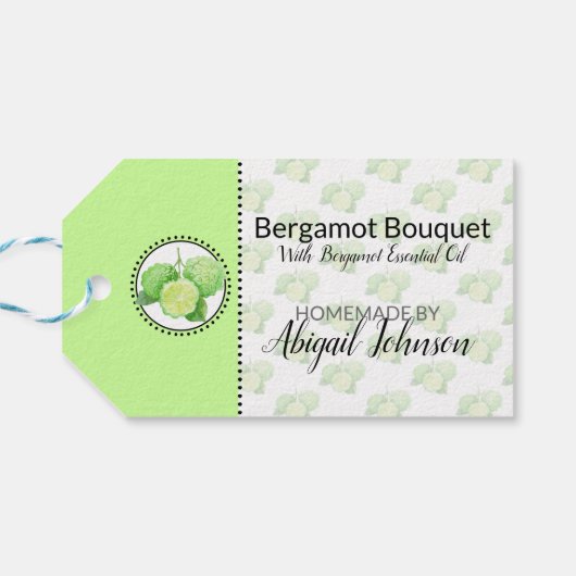 Bergamot Homemade Bad & Body Cadeaulabel (Achterkant Horizontaal)