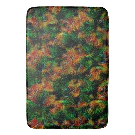 Bergamot huidtextuur in groen en sterk sinaasappel badmat (Voorkant Verticaal)