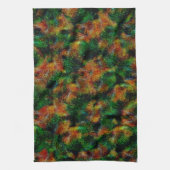 Bergamot huidtextuur in groen en sterk sinaasappel theedoek (Verticaal)