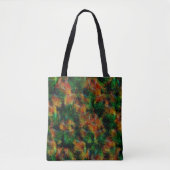 Bergamot huidtextuur in groen en sterk sinaasappel tote bag (Voorkant)