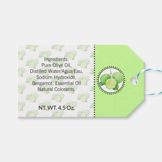 Bergamot Huisgemaakte Bad & Lichaam Cadeaulabel (Voorkant (Horizontaal))