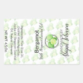 Bergamot Soap | Artisan Handmade | Homemade-etiket Rechthoekige Sticker (Voorkant)