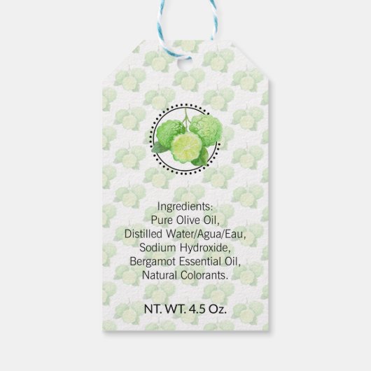 Bergamot Thuis Bad & Lichaam Cadeaulabel (Achterkant)