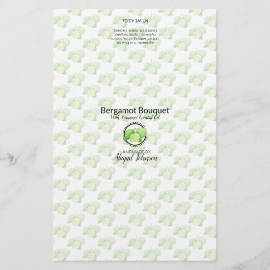 Bergamot zeep Packaging Wrapper | Lijnpapier (Voorkant)