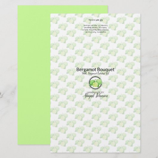 Bergamot zeep Packaging Wrapper | Lijnpapier (Voorkant / Achterkant)