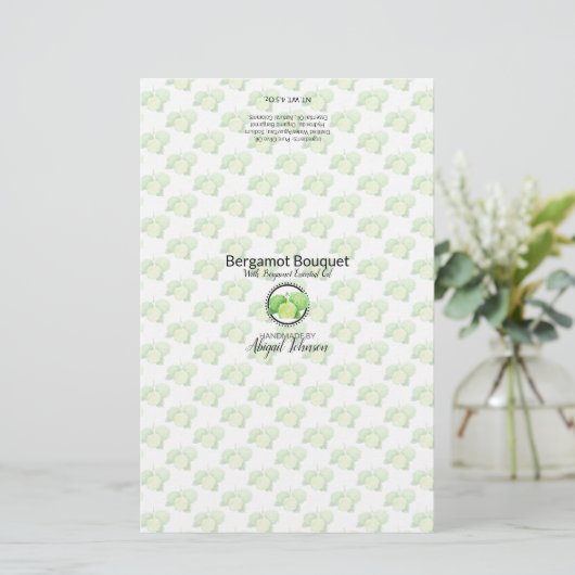 Bergamot zeep Packaging Wrapper | Lijnpapier (Staand voorkant)
