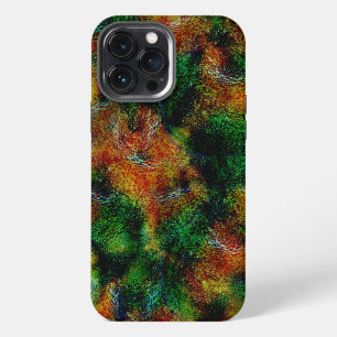 Bergamotschil textuur in sterke oranje en groene t iPhone 13 pro max hoesje