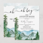 Bergavontuur begint Wilderness Baby shower Kaart (Voorkant / Achterkant)