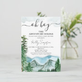 Bergavontuur begint Wilderness Baby shower Kaart (Staand voorkant)