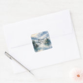 Bergavontuur Boho Meer Bruidsdouche Vierkante Sticker (Envelop)