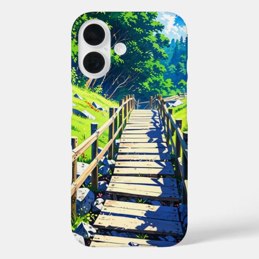 Bergavontuur in zomeranime-stijl Case-Mate iPhone case (Achterkant)